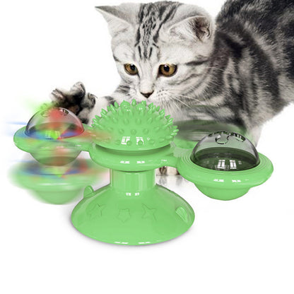 Sucker Turn Windmill Cat Toy Funny Cat Creative Spin Ball